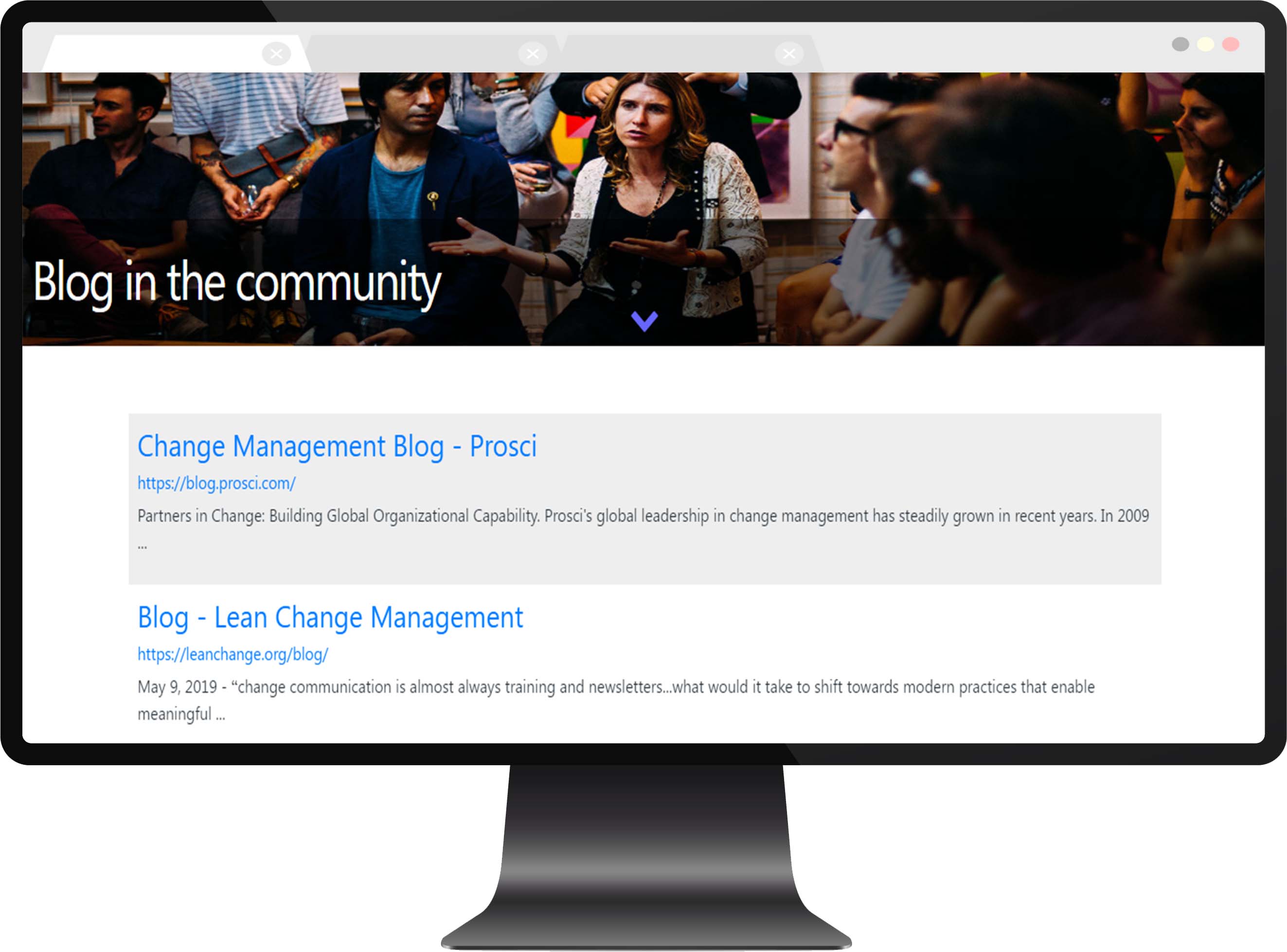 Change blogs in the community